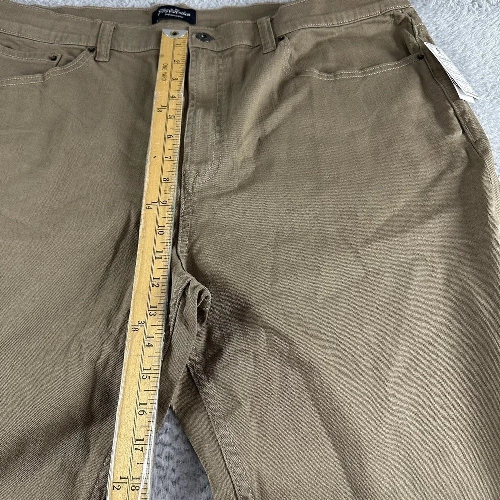 Flag and Anthem Chino Jean Pants Mens 42x34 Tan Brown Stretch Oakland Slim NWT‎